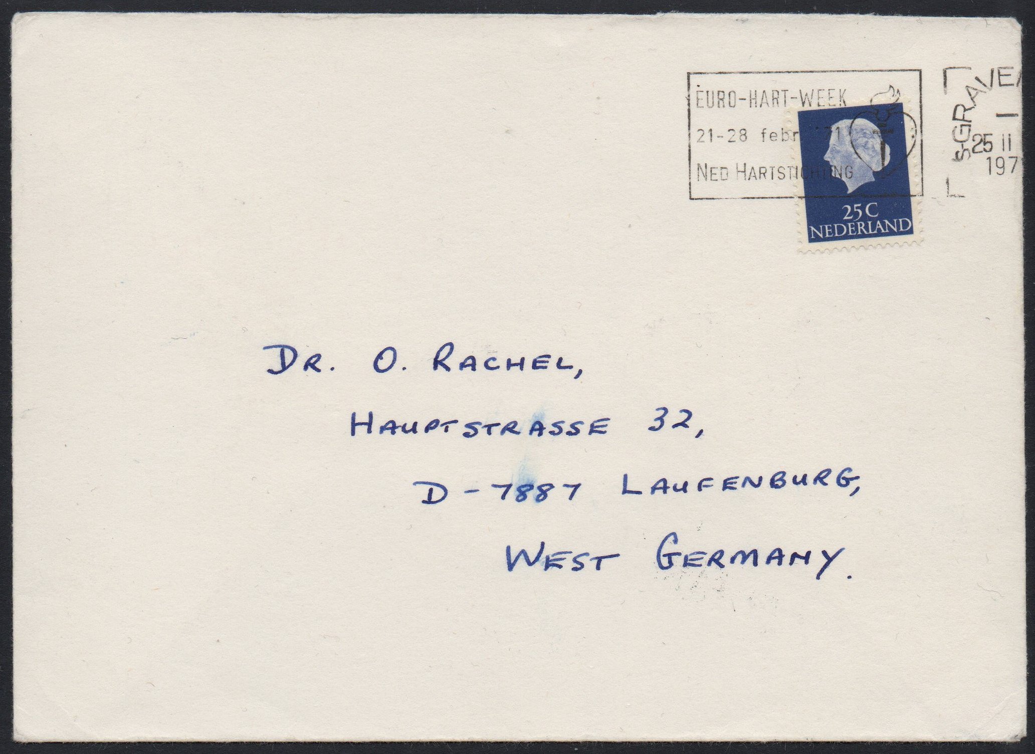 Croydon Gatwick Strike Post Stamps 1971 15p Concorde SECOND ISSUE (rouletted) on cover, sent to Kingersheim, France - Back